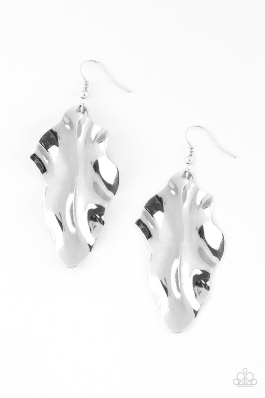 Paparazzi Earring ~ Fall Into Fall - Silver