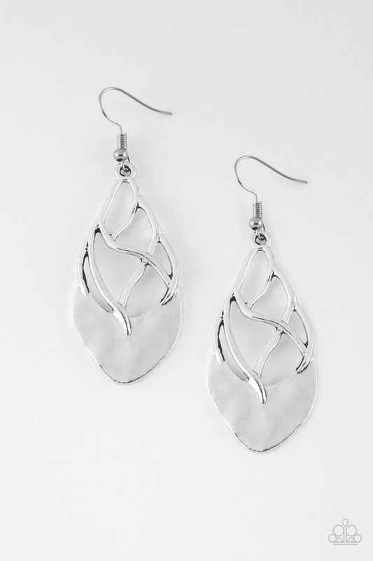 Paparazzi Earring ~ Super Swanky - Silver