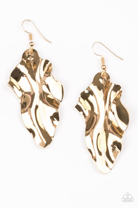 Paparazzi Earring ~ Fall Into Fall - Gold