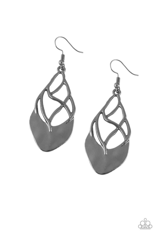 Paparazzi Earring ~ Super Swanky - Black