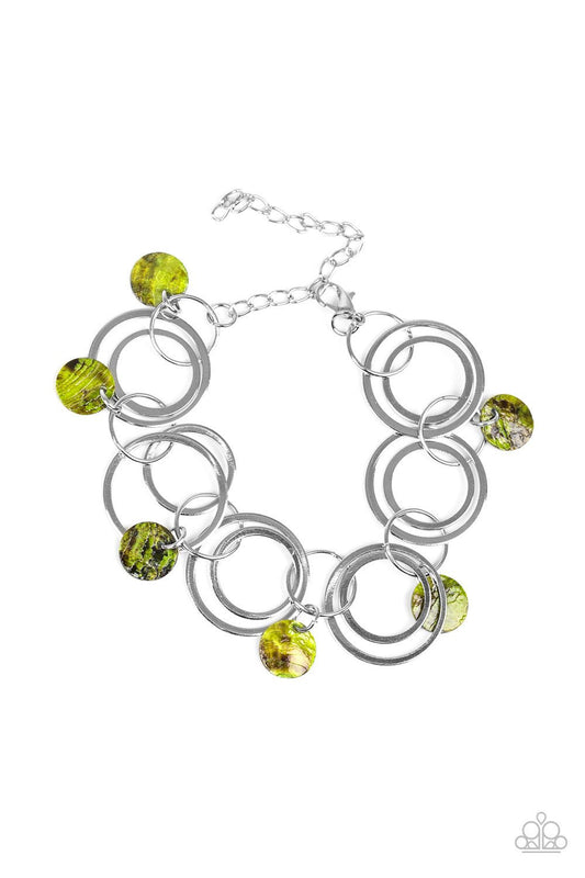 Pulsera Paparazzi ~ Total SHELL-Out - Verde