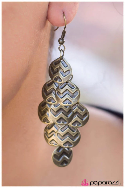 Paparazzi Earring ~ A Win-Win Situation - Brass