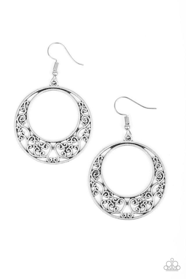 Paparazzi Earring ~ Newport Nautical - Silver