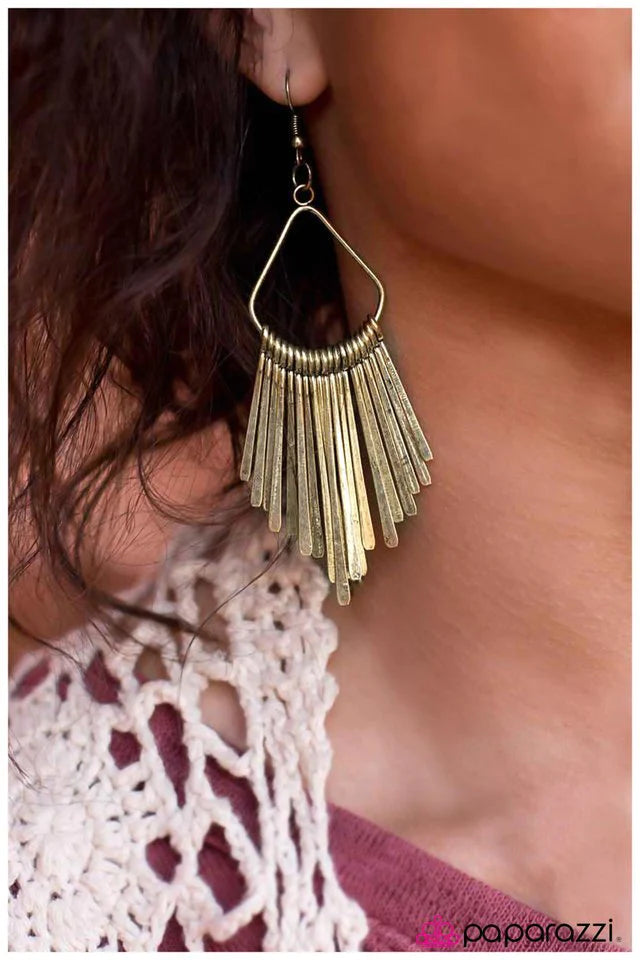 Paparazzi Earring ~ Crescendo - Brass