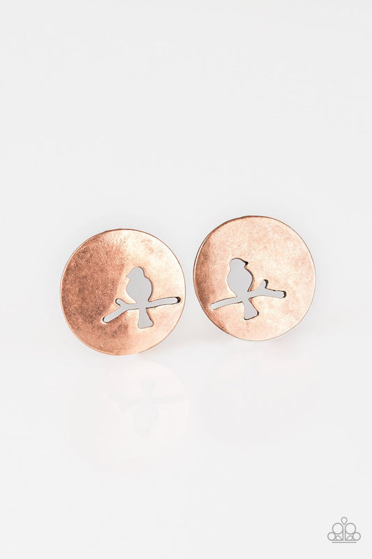 Paparazzi Earring ~ The Bird Has Flown - Copper