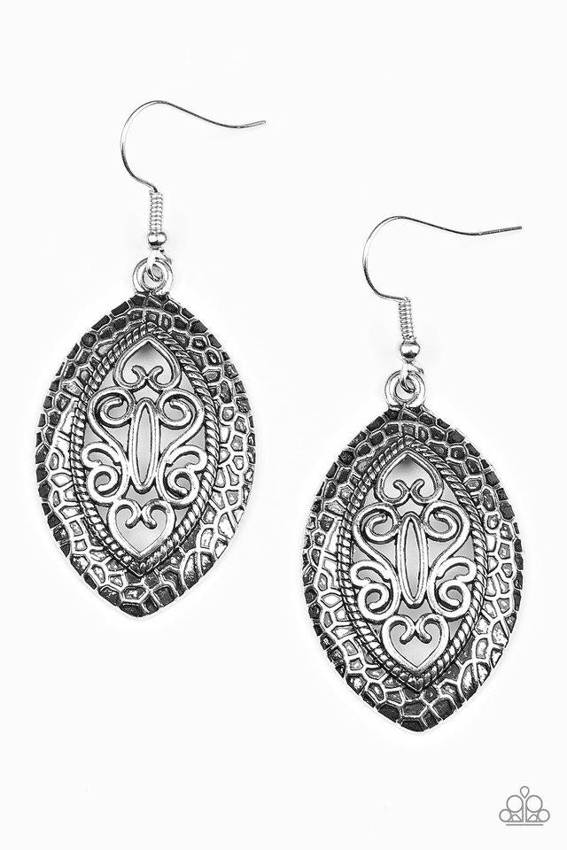 Paparazzi Earring ~ Tribal Tribute - Silver