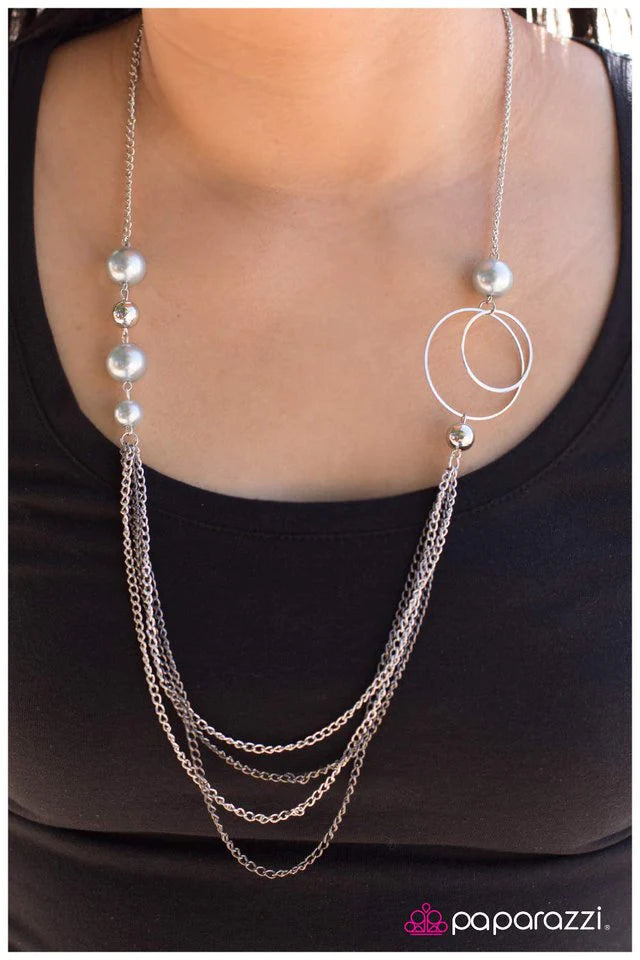 Paparazzi Necklace ~ Gently Glimmering - Silver