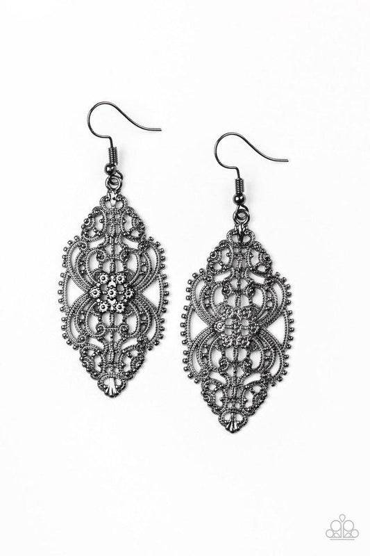 Paparazzi Earring ~ Ornately Ornate - Black