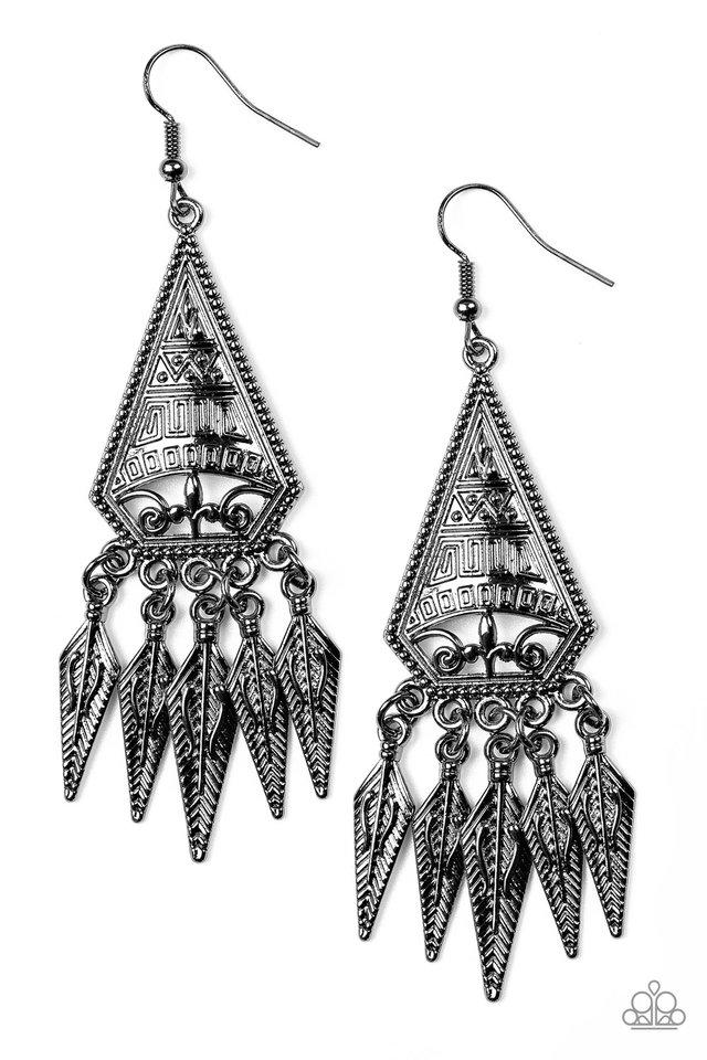 Paparazzi Earring ~ Me Oh MAYAN - Black