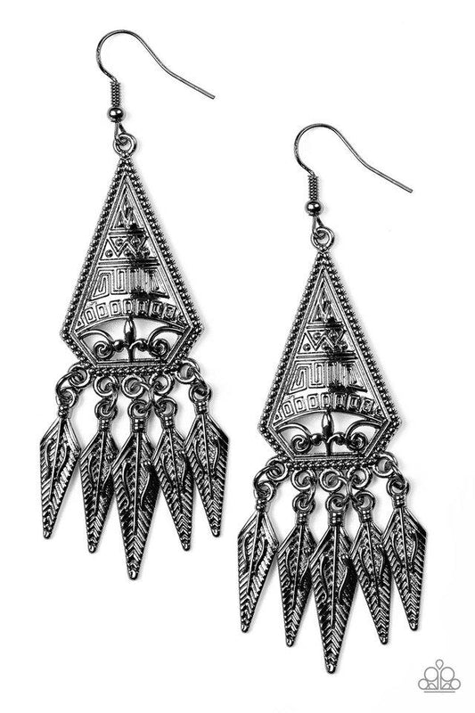 Paparazzi Earring ~ Me Oh MAYAN - Black