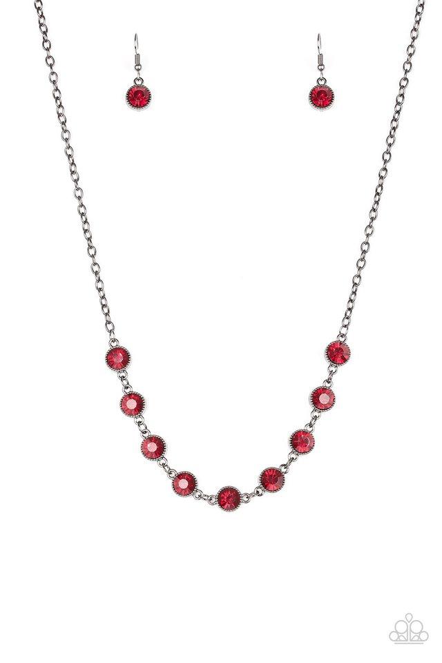 Paparazzi Necklace ~ Starlit Socials - Red