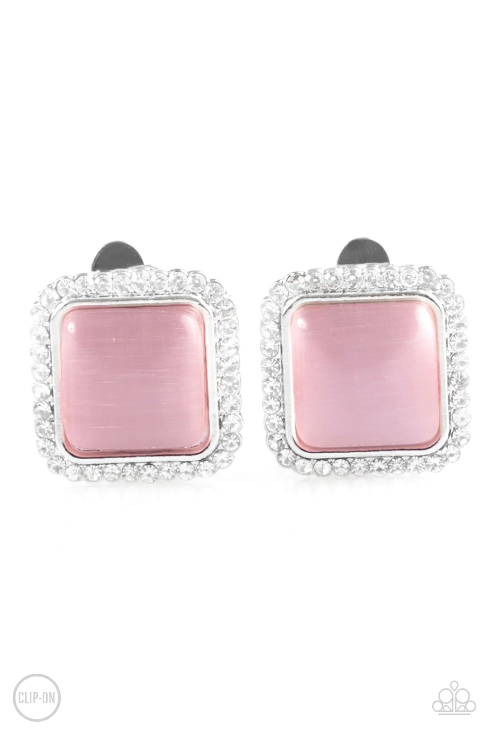 Paparazzi Earring ~ Cinderella Chic - Pink Clip-On