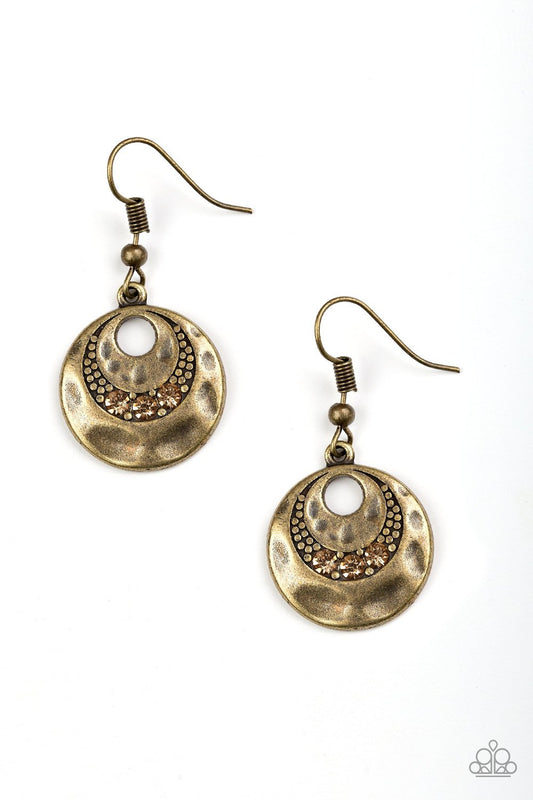 Paparazzi Earring ~ Hard CACHE - Brass