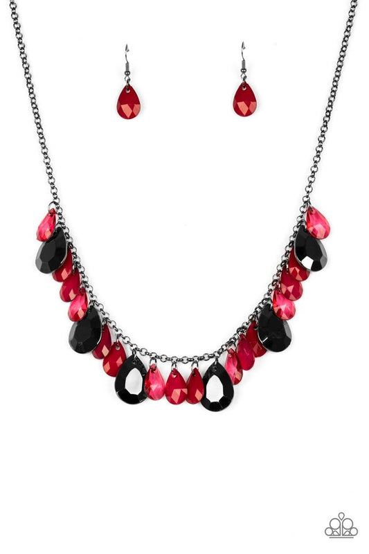 Hurricane Season - Red - Paparazzi Necklace Image