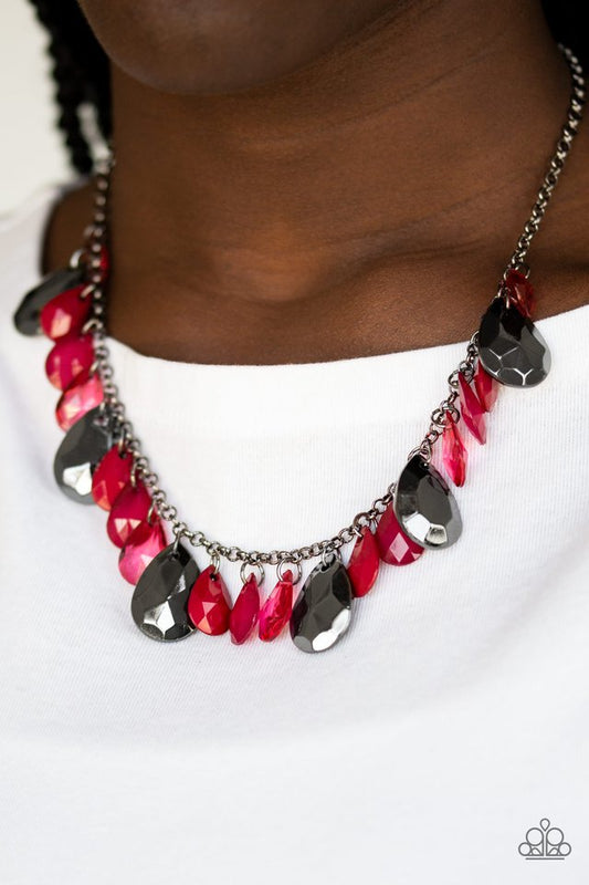 Hurricane Season - Red - Paparazzi Necklace Image