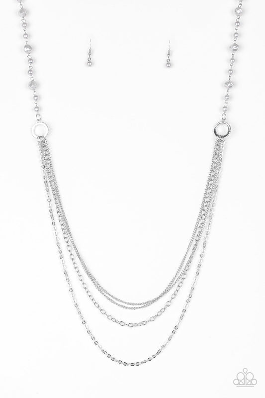 Paparazzi Necklace ~ Contemporary Cadence - Silver