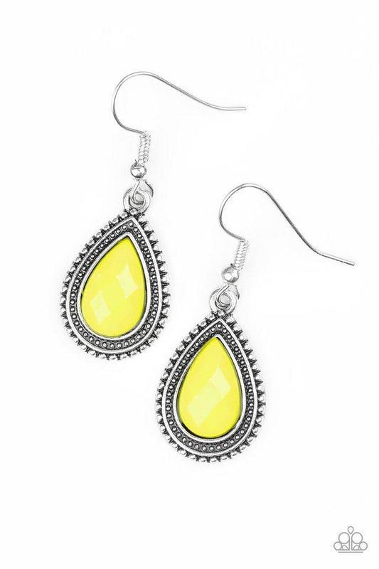 Paparazzi Earring ~ Summer Vacay - Yellow