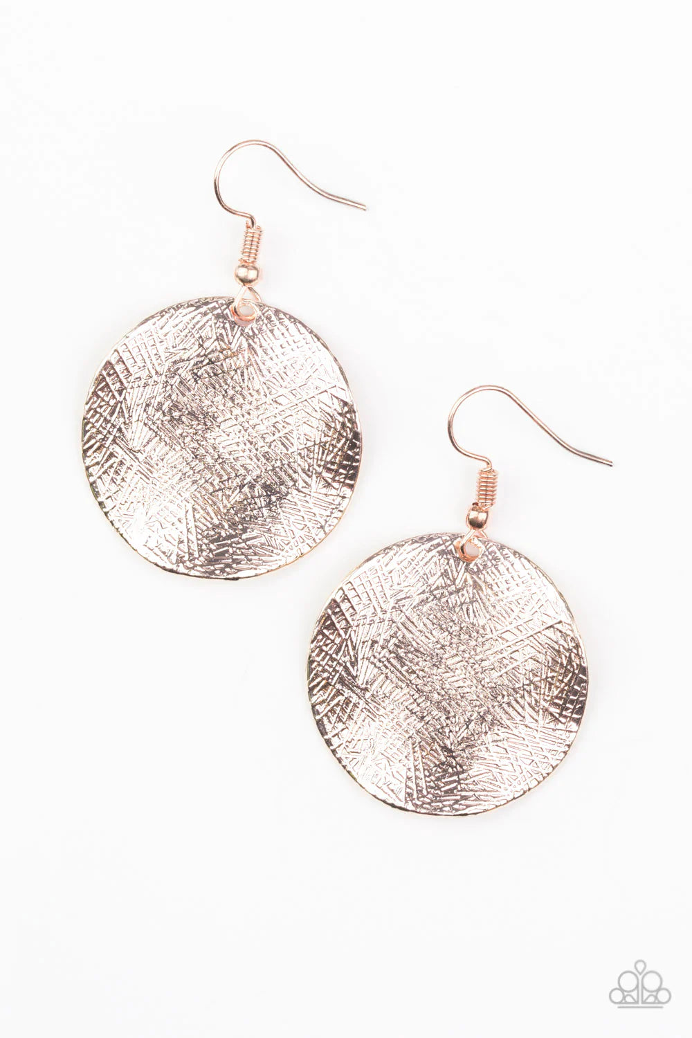 Paparazzi Earring ~ Basic Bravado - Rose Gold