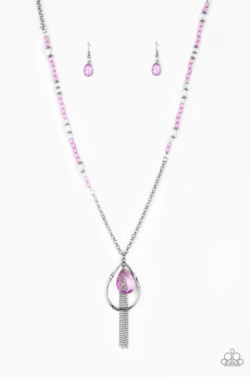 Paparazzi Necklace ~ Teardroppin Tassels - Purple