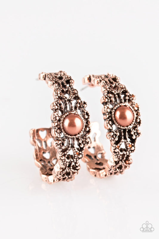 Paparazzi Earring ~ Exquisite Expense - Copper