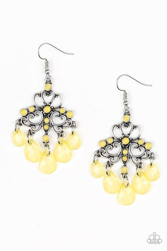 Paparazzi Earring ~ Dip It GLOW - Yellow