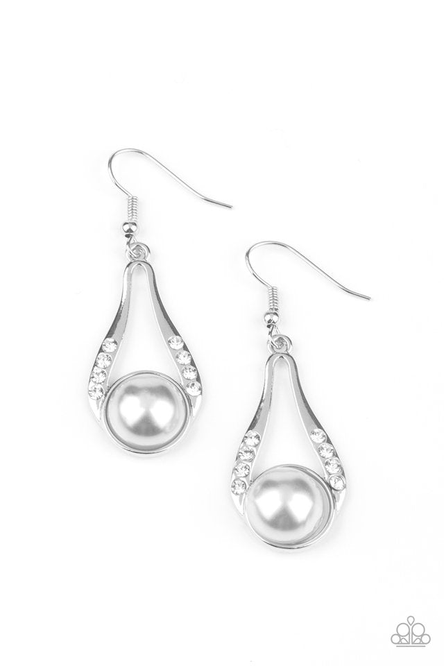 HEADLINER Over Heels - Silver - Paparazzi Earring Image