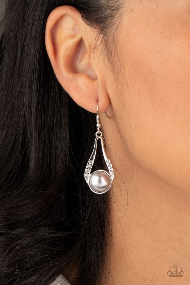 HEADLINER Over Heels - Silver - Paparazzi Earring Image