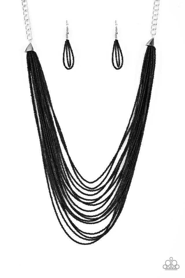 Paparazzi Necklace ~ Peacefully Pacific - Black