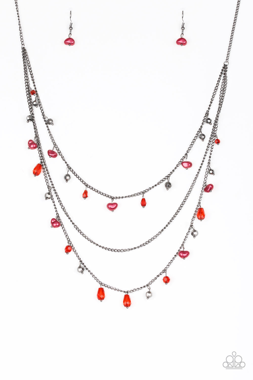 Paparazzi Necklace ~ Pebble Beach Beauty - Red