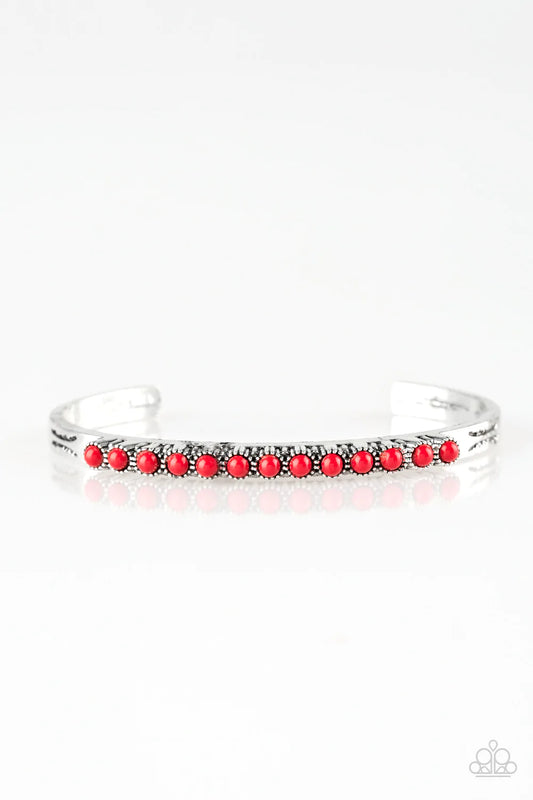 Pulsera Paparazzi ~ Viajero de la nueva era - Rojo