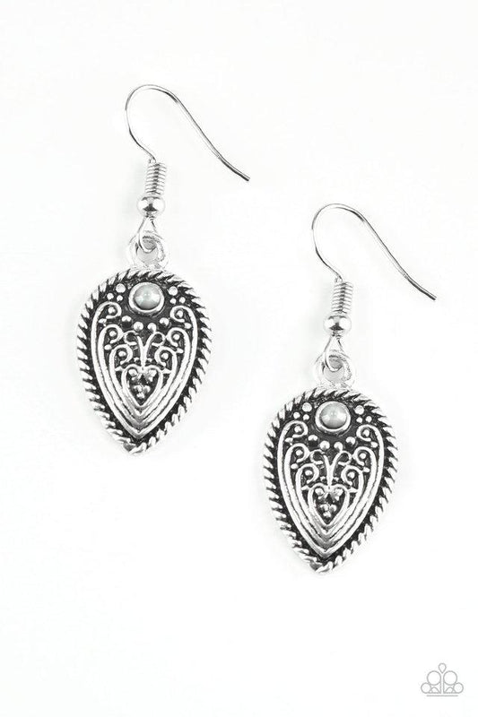 Paparazzi Earring ~ Distance PASTURE - Silver