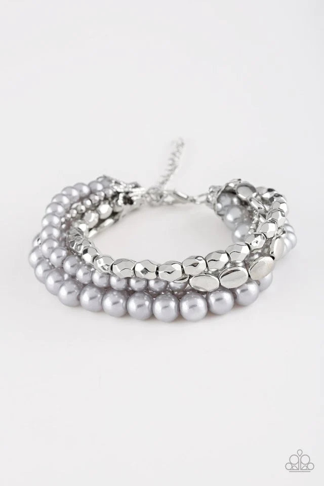 Pulsera Paparazzi ~ Metro Mix Up - Plata