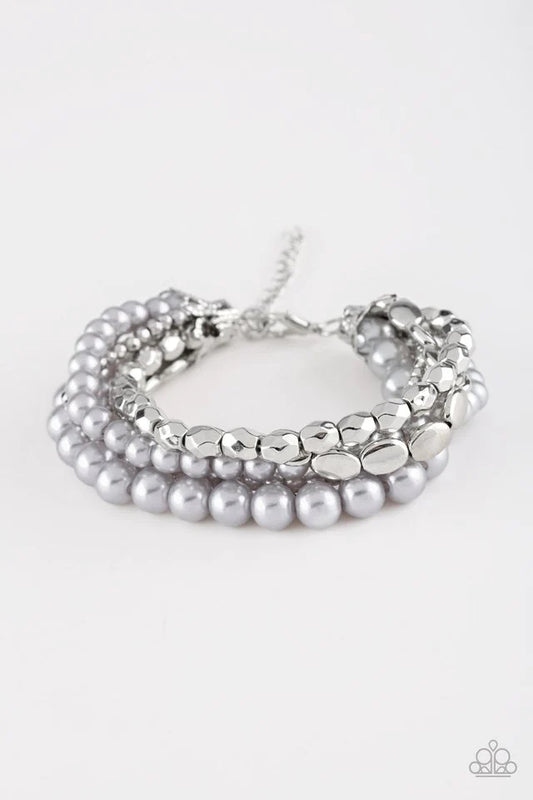 Pulsera Paparazzi ~ Metro Mix Up - Plata