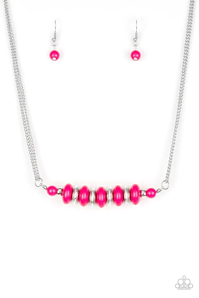 Paparazzi Necklace ~ On Mountain Time - Pink