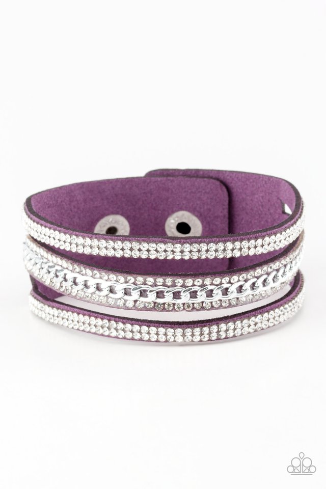 Rollin In Rhinestones - Purple - Paparazzi Bracelet Image