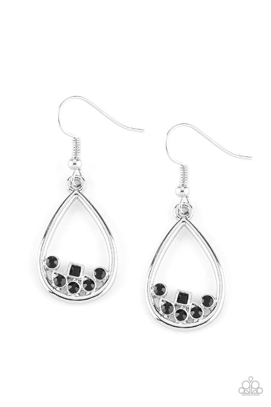 Raindrop Radiance - Black - Paparazzi Earring Image