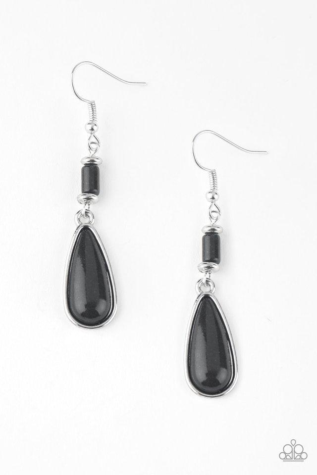 Paparazzi Earring ~ Courageously Canyon - Black