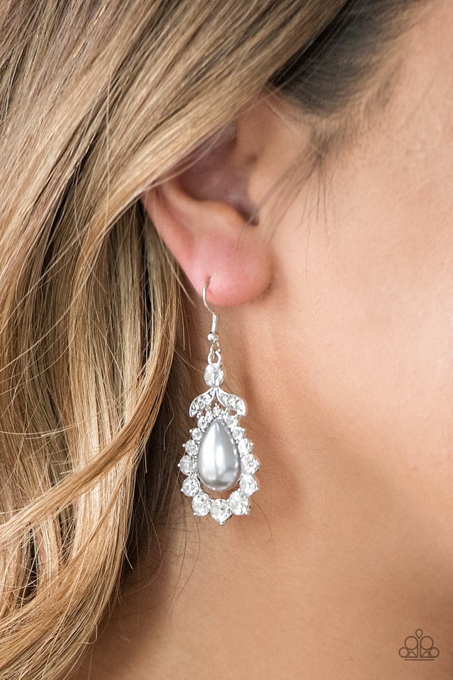 Award Winning Shimmer - Silver - Paparazzi Earring Image
