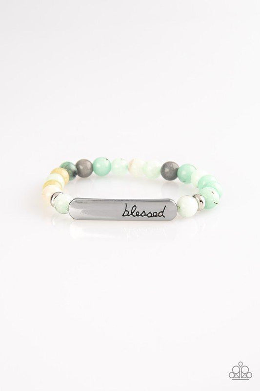 Pulsera Paparazzi ~ Born Blessed - Verde