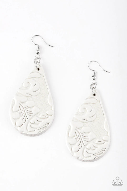 Paparazzi Earring ~ Feelin Groovy - White