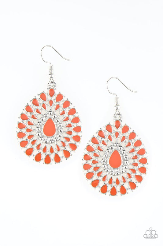 City Chateau - Orange - Paparazzi Earring Image