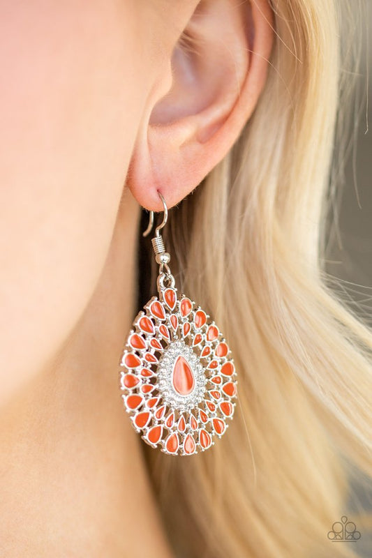 City Chateau - Orange - Paparazzi Earring Image