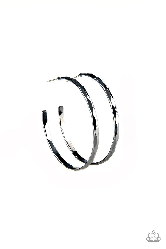 Paparazzi Earring ~ Geo Edge - Black