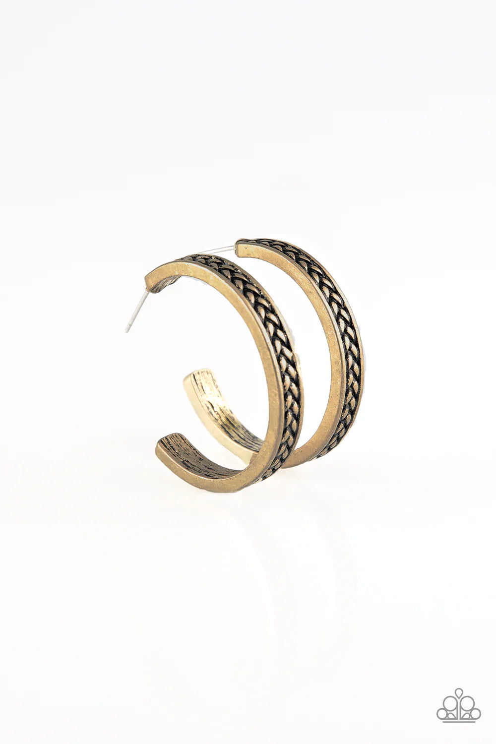 Paparazzi Earring ~ Rugged Retro - Brass – Paparazzi Jewelry | Online ...