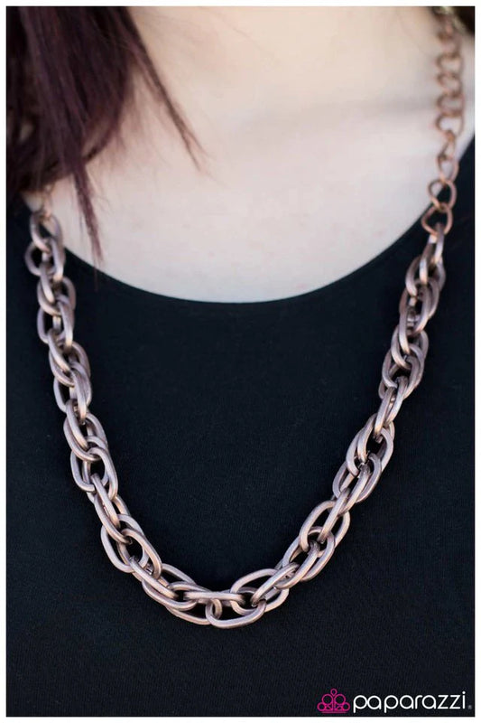 Paparazzi Necklace ~ Two Is Better Than One - Copper