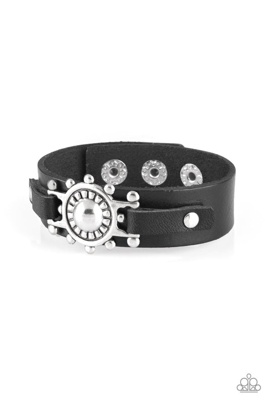 Paparazzi Bracelet ~ Courageously Captain - Black