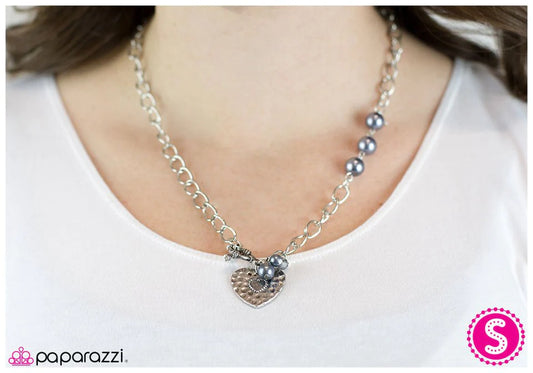 Paparazzi Necklace ~ Heart of the Matter - Silver