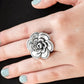 FLOWERBED and Breakfast - Silver - Paparazzi Ring Image