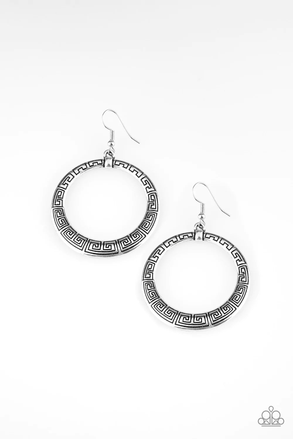 Paparazzi Earring ~ Mayan Mantra - Silver