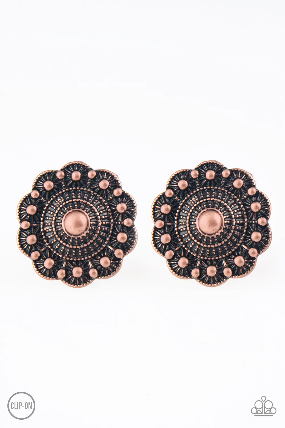 Paparazzi Earring ~ Foxy Flower Gardens - Copper